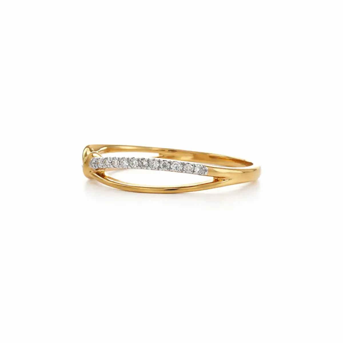 0.11 CT NATURAL DIAMOND WOMENS RING 18K GOLD